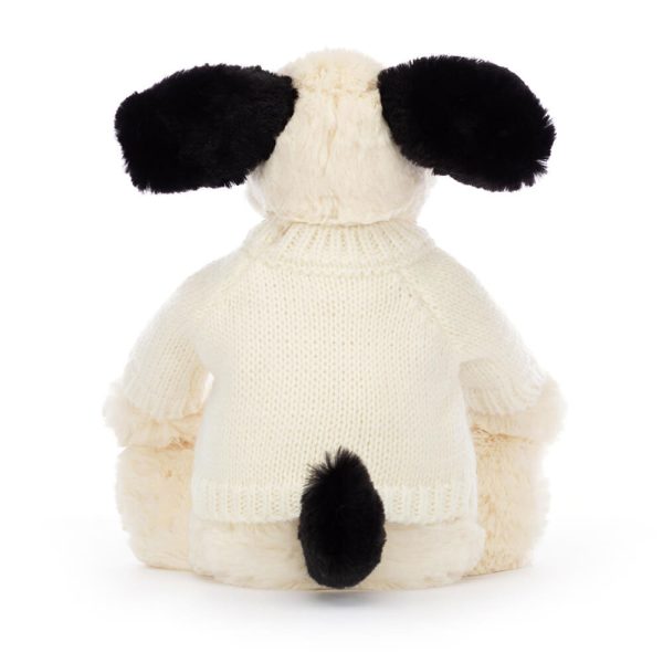 Bashful Black & Cream Puppy with Personalized Cream Jumper