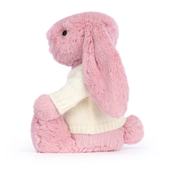 Bashful Tulip Pink Bunny with Personalized Cream Jumper