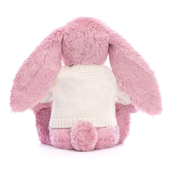 Bashful Tulip Pink Bunny with Personalized Cream Jumper