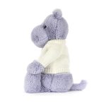 Bashful Hippo with Personalized Cream Jumper