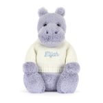 Bashful Hippo with Personalized Cream Jumper