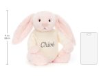 Bashful Pink Bunny with Personalized Cream Jumper