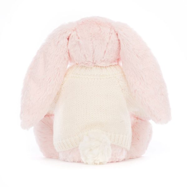 Bashful Pink Bunny with Personalized Cream Jumper
