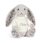 Blossom Silver Bunny 'Bloom' with Personalized Cream Jumper