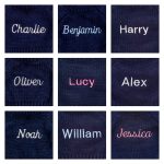 Bashful Black & Cream Puppy with Personalized Navy Jumper