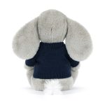 Bashful Luxe Elephant Thuddeus with Personalized Navy Jumper