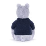 Bashful Hippo with Personalized Navy Jumper