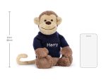 Bashful Monkey with Personalized Navy Jumper
