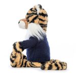 Bashful Tiger with Personalized Navy Jumper