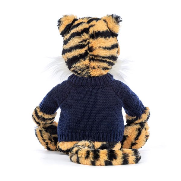 Bashful Tiger with Personalized Navy Jumper