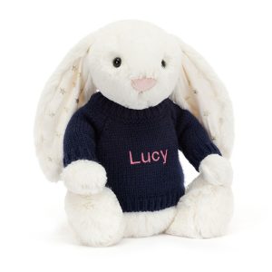 Bashful Twinkle Bunny with Personalized Navy Jumper
