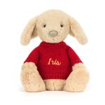 Bashful Luxe Puppy Orlando with Personalized Red Jumper