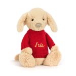 Bashful Luxe Puppy Orlando with Personalized Red Jumper