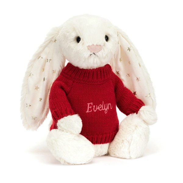 Bashful Twinkle Bunny with Personalized Red Jumper