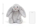 Personalized Bashful Silver Bunny Medium