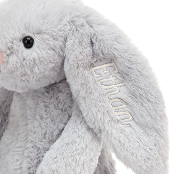 Personalized Bashful Silver Bunny Medium