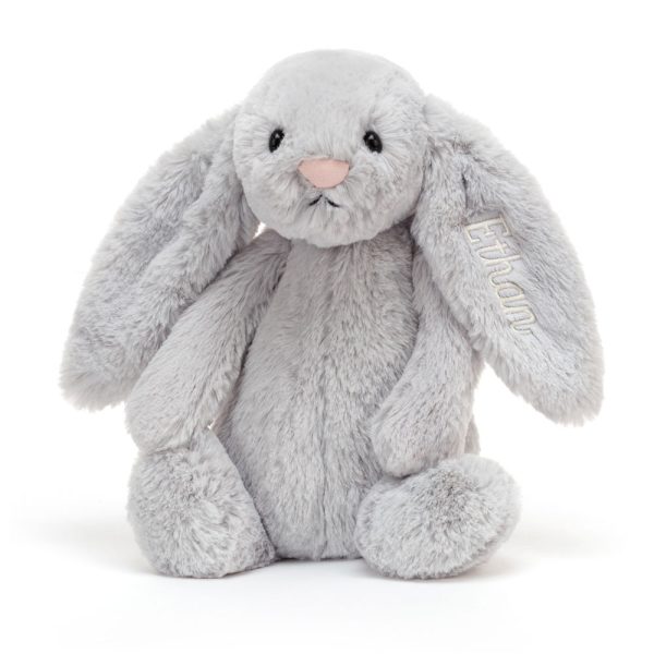 Personalized Bashful Silver Bunny Medium
