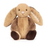 Personalized Bashful Patchwork Brown Bunny Original