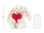 Personalized Bashful Red Love Heart Bunny Medium