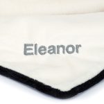 Personalized Bashful Black & Cream Puppy Blankie