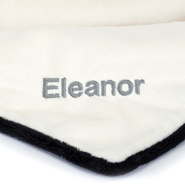 Personalized Bashful Black & Cream Puppy Blankie